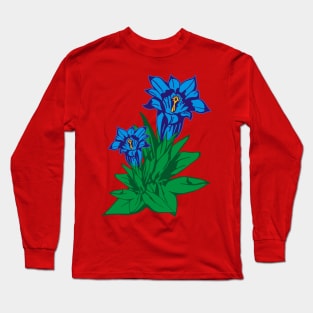 Gentian Mountain Flower Flower Long Sleeve T-Shirt